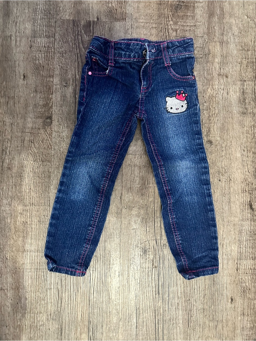 Hello Kitty Sanrio Macy's Toddler Girls Jeans Size 3T Pink Ruffle Pockets